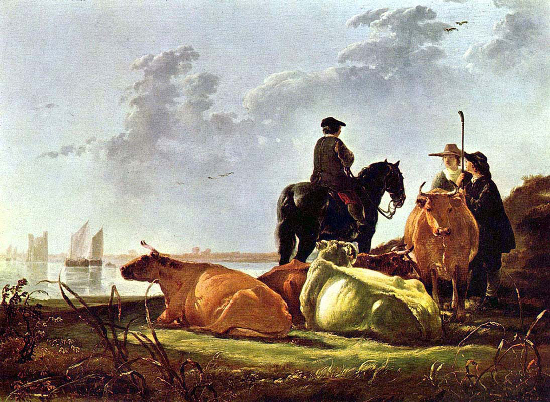 Peasants with Four Cows by the River Merwede 
